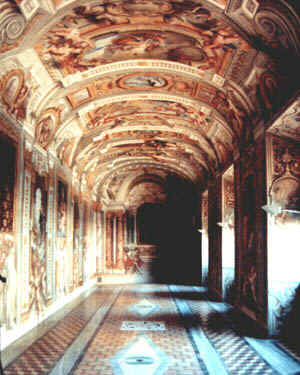Corridoio della Casa Professa del 
      Ges� a Roma (1680 ca)
