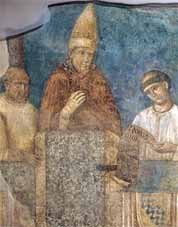 "Bonifacio VIII che indice il giubileo" - Affresco che alcuni critici attribuiscono a Giotto.