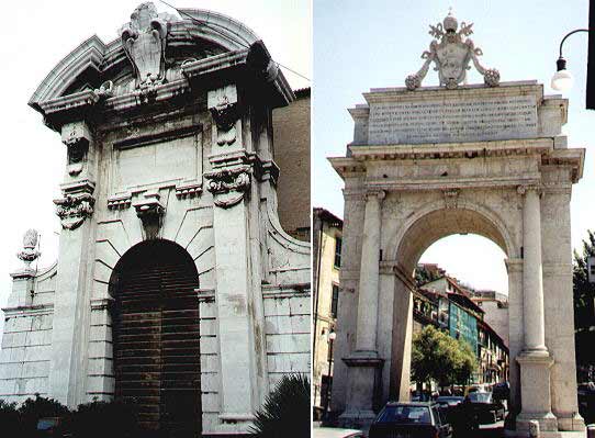Porta Pia in Ancona ed Arco Trionfale a Subiaco